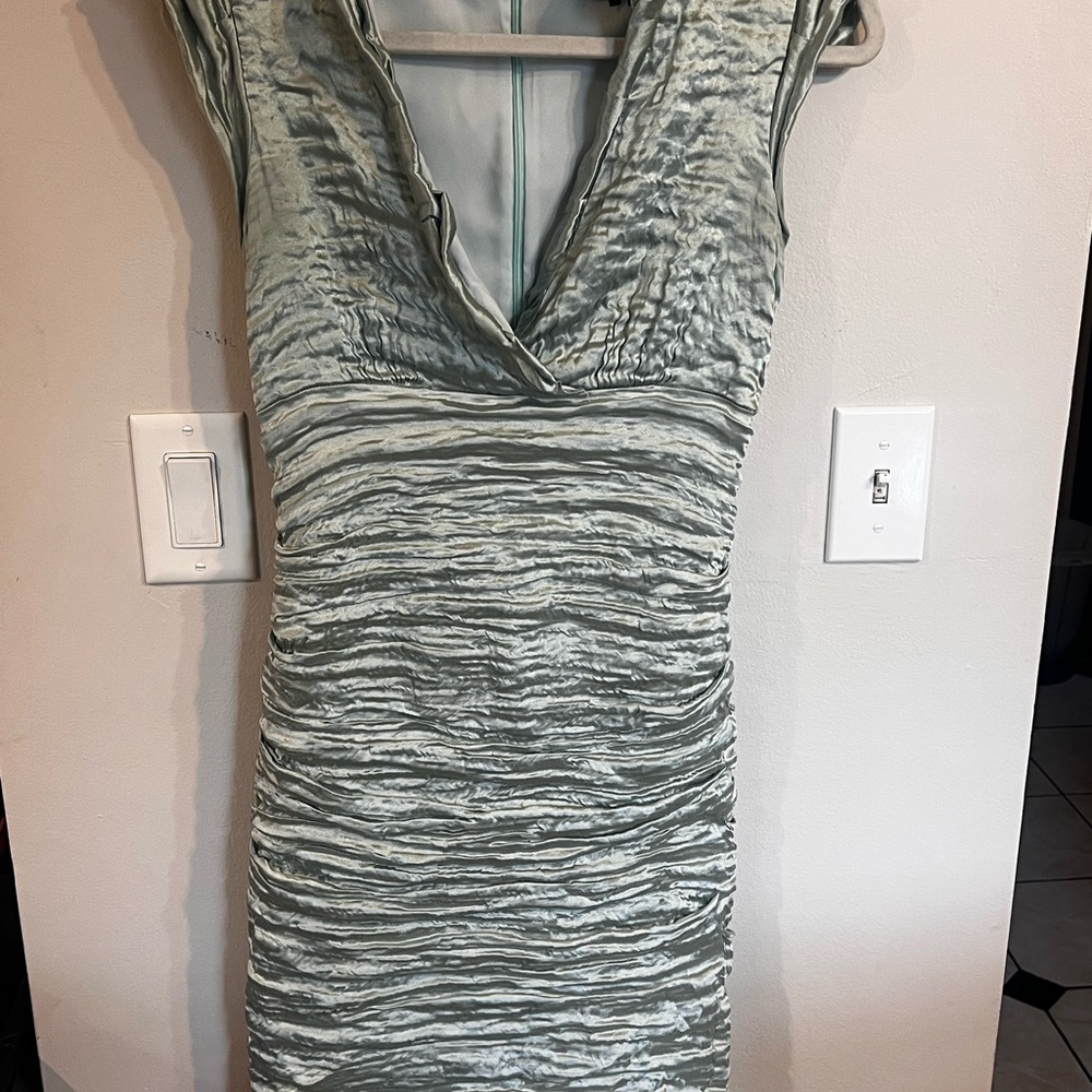 Elegant Ruched Green Dress